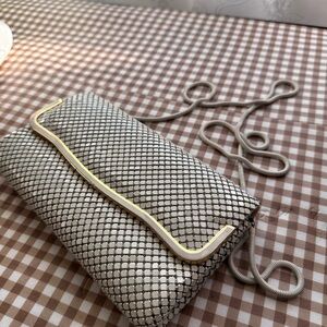 La Regale Gray Clutch with Structured Design and Metal Hardware